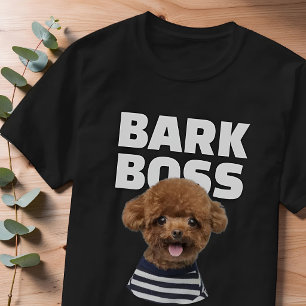 Bark Boss Hund Foto Modern Cool Benutzerdefinierte T-Shirt
