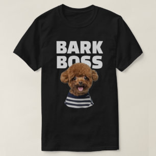 Bark Boss Hund Foto Modern Cool Benutzerdefinierte T-Shirt