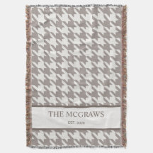 Bark + Brown Houndstooth Neue Paargeschenk-Weberei