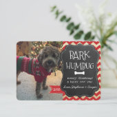 Bark Humbug Dog Weihnachtskarte Einladung (Stehend Vorderseite)