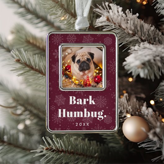 Bark Humbug | Foto für Haustiere Rahmen-Ornament Silber