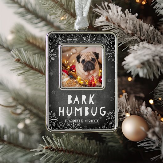 Bark Humbug | Foto von Haustieren Rahmen-Ornament Silber
