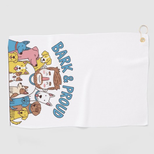 Bark & Proud Hund Vater Vatertag Golfhandtuch (Horizontal)