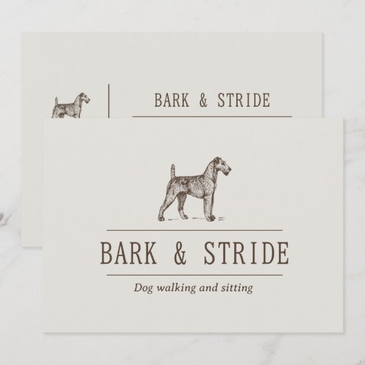 Bark & Stride Hunde-Spaziergang-Geschäfts-QR-Code Einladung (Vorne/Hinten)
