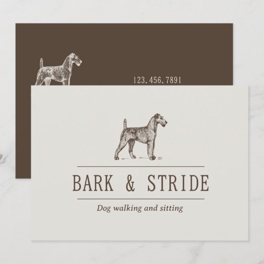 Bark & Stride Hunde-Spaziergang-Geschäfts-QR-Code Einladung (Vorne/Hinten)