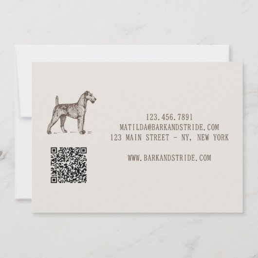 Bark & Stride Hunde-Spaziergang-Geschäfts-QR-Code Einladung (Rückseite)