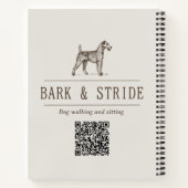 Bark & Stride Hunde-Spaziergang-Geschäfts-QR-Code  Notizblock (Rückseite)