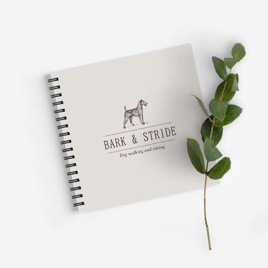 Bark & Stride Hunde-Spaziergang-Geschäfts-QR-Code Notizblock