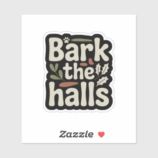 Bark the Halls - Minimal Dog Holiday Aufkleber (Blatt)