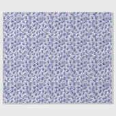 Barkcloth Style Pattern - Dunkle Marine auf Weiß Geschenkpapier (Flach)