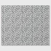 Barkcloth Style Pattern - Schwarz auf Weiß Geschenkpapier (Flach)