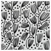 Barkcloth Style Pattern - Schwarz auf Weiß Stoff (Nahaufnahme)