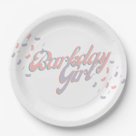 Barkday Girl Paper Plate Pappteller