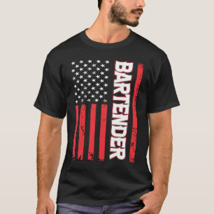 Barkeeper American Flag Bartending T-Shirt