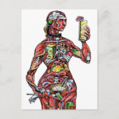 Barkeeper Anatomie (weiblich) Postkarte (Vorderseite)
