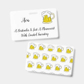 Barkeeper-Apotheker-Spaß-Witz Ausweis (Vorder- & Rückseite)