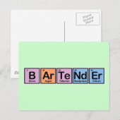 Barkeeper aus Elementen Postkarte (Vorne/Hinten)