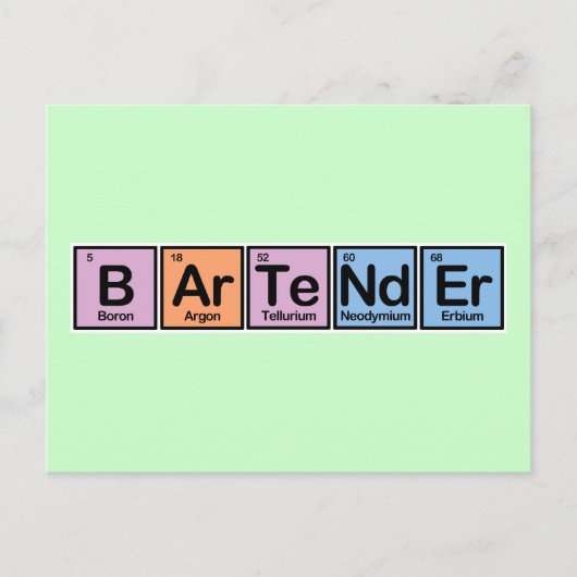 Barkeeper aus Elementen Postkarte (Vorderseite)