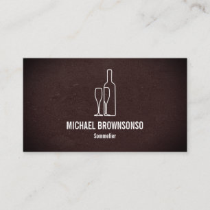 Barkeeper Bar Club Elegant Leder Sommelier Wein Visitenkarte