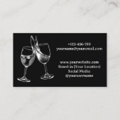 Barkeeper Bar Club Modernes Schwarz & Weiß Visitenkarte (Rückseite)