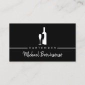 Barkeeper Bar Club Modernes Schwarzes Meer Visitenkarte (Vorderseite)