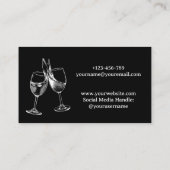 Barkeeper Bar Club Modernes Schwarzes Meer Visitenkarte (Rückseite)