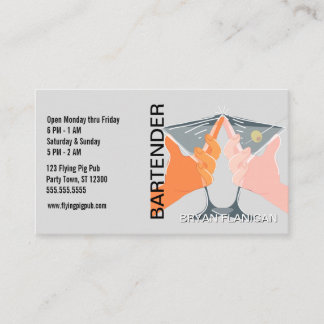 Barkeeper-Barpub-Inhaber-Martinis Visitenkarte