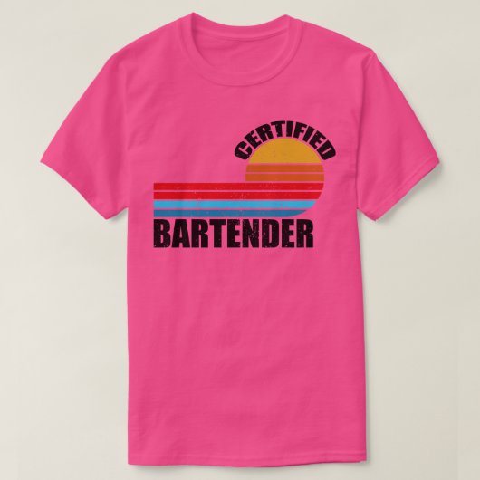 Barkeeper beglaubigte Vintage Retro-Stellenbezeich T-Shirt (Design vorne)