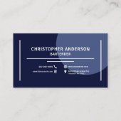 Barkeeper - Blau Visitenkarte (Rückseite)
