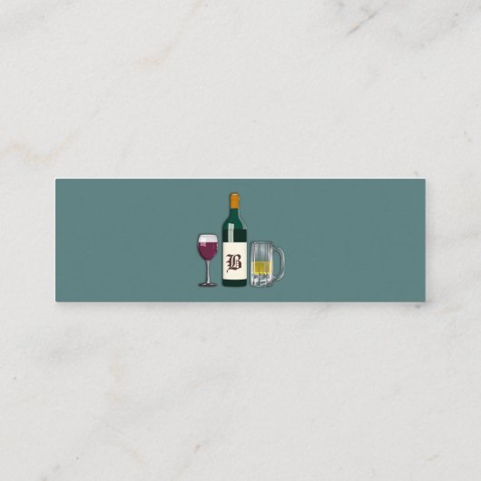 Barkeeper Blue Mini Visitenkarte (Rückseite)