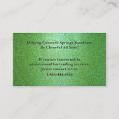 Barkeeper Business Card für Lime Green Glitzer Visitenkarte (Rückseite)