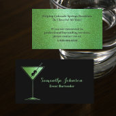 Barkeeper Business Card für Lime Green Glitzer Visitenkarte