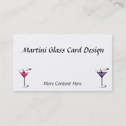 Barkeeper Business Card Martini Gläser Visitenkarte (Vorderseite)