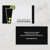 Barkeeper-Cocktail-Koordinator-Geschäfts-Karte Visitenkarte (Vorne/Hinten)