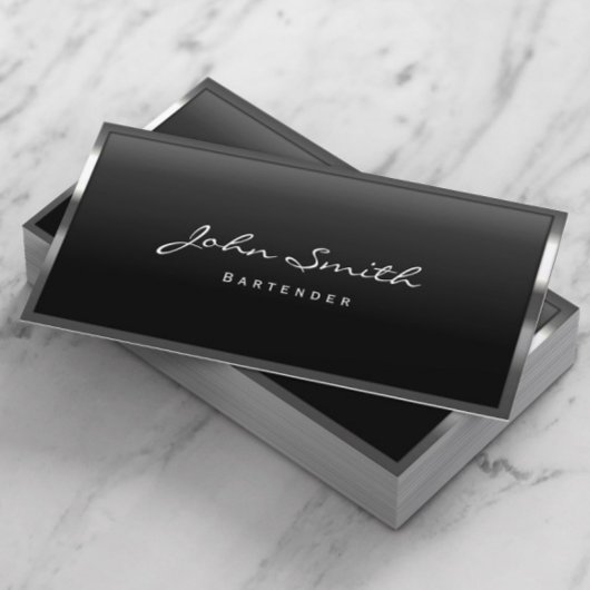 Barkeeper Coole Metallbänder Moderne Visitenkarte