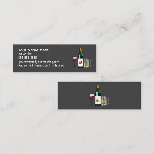 Barkeeper Dark Mini Visitenkarte (Vorne/Hinten)