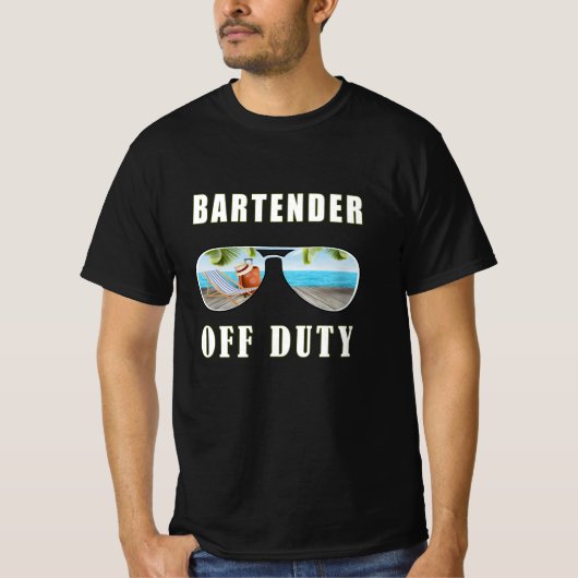 Barkeeper der Sonnenbrille Palmen Urlaub T-Shirt (Vorderseite)