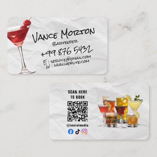 Barkeeper | Drehpapier Visitenkarte (Vorne/Hinten)