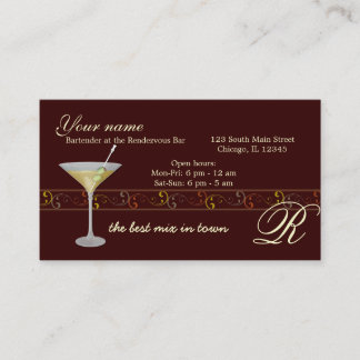 Barkeeper/Eigentümer Bar Visitenkarte