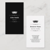 Barkeeper Elegant Royal Schwarz-weiß Visitenkarte (Vorne/Hinten)