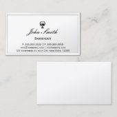 Barkeeper-elegante weiße Grenze Visitenkarte (Vorne/Hinten)