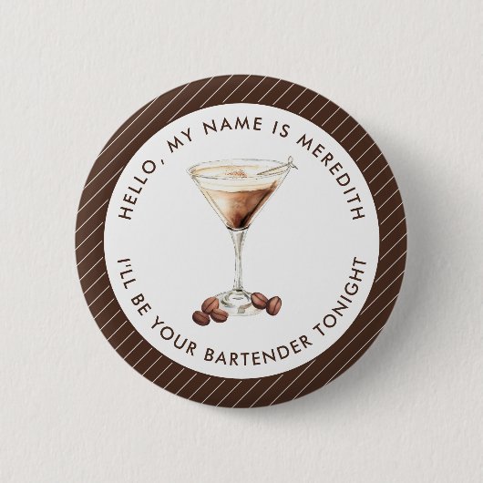 Barkeeper Espresso Martini Cocktail Event Button (Vorderseite)