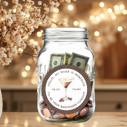 Barkeeper Espresso Martini Tip Jar Runder Aufkleber