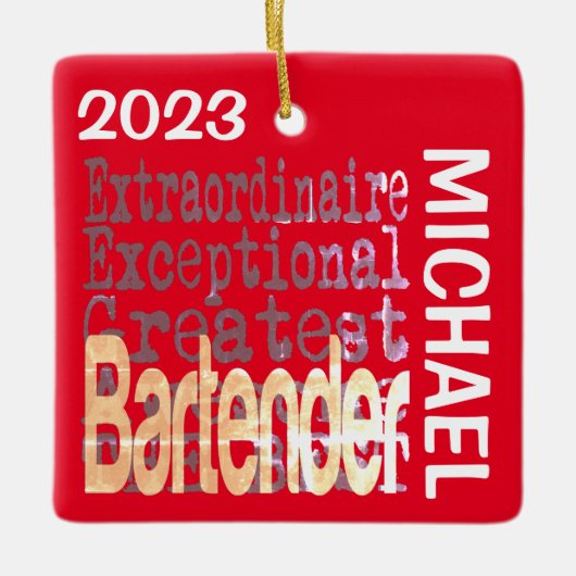 Barkeeper Extraordinaire CUSTOM Keramikornament (Vorderseite)