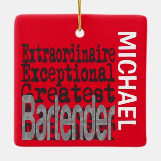 Barkeeper Extraordinaire CUSTOM Keramikornament (Rückseite)