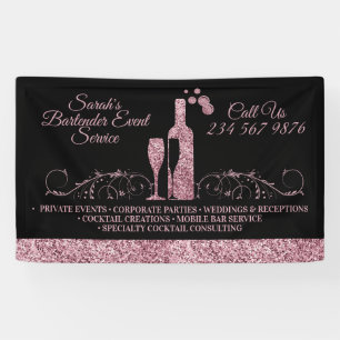 Barkeeper funkelnd rosa Schwarz Banner