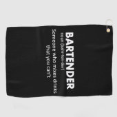 Barkeeper Funny Barkeeper Definition Beer Vodka Wh Golfhandtuch (Horizontal)