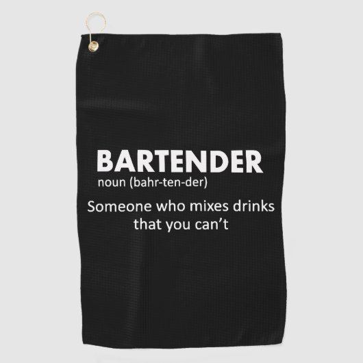 Barkeeper Funny Barkeeper Definition Beer Vodka Wh Golfhandtuch (Vorderseite)