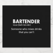 Barkeeper Funny Barkeeper Definition Beer Vodka Wh Schaumweinetikett (Einzelnes Label)
