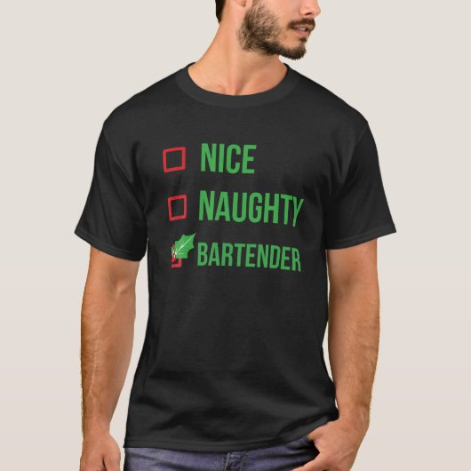 Barkeeper Funny Pajama Weihnachtsgeschenk T-Shirt (Vorderseite)